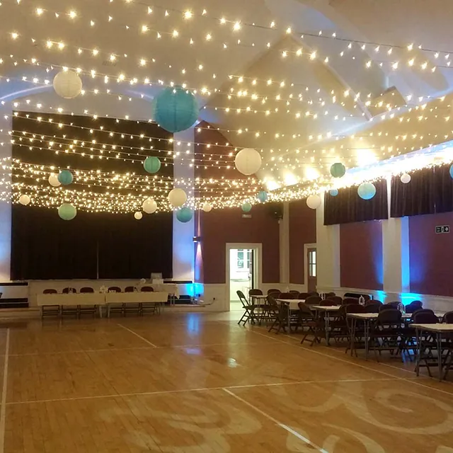 Party lighting at a wedding