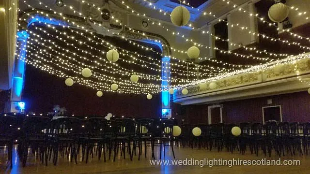 Party lighting at a wedding